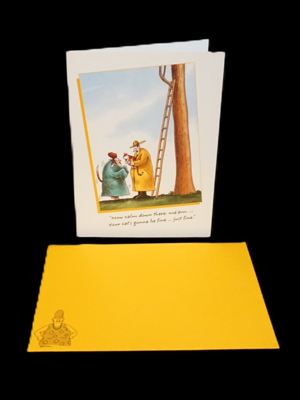 The Far Side Vintage Hallmark Happy Birthday Fireman Rescue Comic Greeting Card